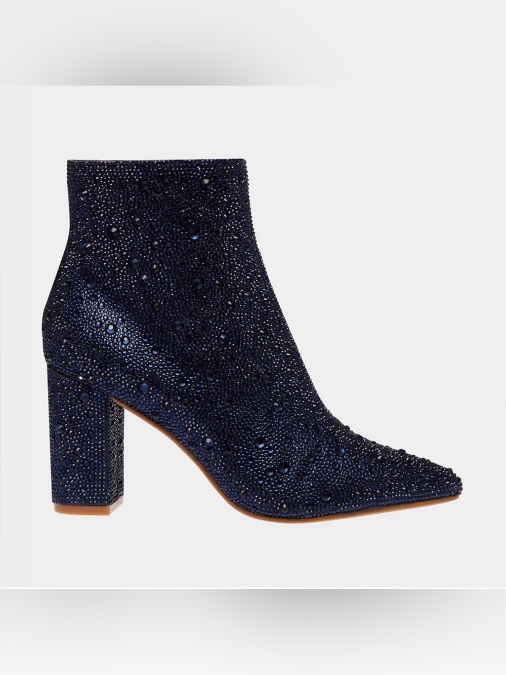 Betsey Johnson Navy Cady Rhinestone Ankle Booties